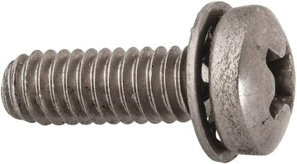 Value Collection - #8-32 UNC, 1/2" Length Under Head Phillips Drive Machine Screw - Pan Head, Grade 18-8 Stainless Steel, Internal Tooth - Benchmark Tooling