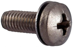 Value Collection - #10-32 UNF, 1/2" Length Under Head Phillips Drive Machine Screw - Pan Head, Grade 18-8 Stainless Steel, Internal Tooth - Benchmark Tooling