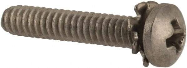 Value Collection - #4-40 UNC, 5/8" Length Under Head Phillips Drive Machine Screw - Pan Head, Grade 18-8 Stainless Steel, External Tooth - Benchmark Tooling