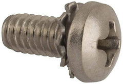 Value Collection - #8-32 UNC, 3/8" Length Under Head Phillips Drive Machine Screw - Pan Head, Grade 18-8 Stainless Steel, External Tooth - Benchmark Tooling