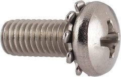 Value Collection - #10-32 UNF, 1/2" Length Under Head Phillips Drive Machine Screw - Pan Head, Grade 18-8 Stainless Steel, External Tooth - Benchmark Tooling