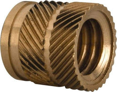 E-Z LOK - 3/8 16 UNC, 0.494" Diam, Brass Unheaded Heat Installed Threaded Insert - 15/32" Hole, 1/2" OAL, 0.494" Head Diam - Benchmark Tooling