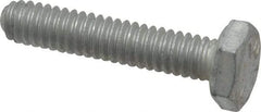 Made in USA - 1/4-20 UNC, 1-1/4" Length Under Head Hex Head Cap Screw - Fully Threaded, Grade 5 Steel, Zinc-Plated Finish, 7/16" Hex - Benchmark Tooling