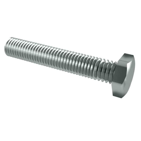 Made in USA - 1/4-20 UNC, 1-3/4" Length Under Head Hex Head Cap Screw - Fully Threaded, Grade 5 Steel, Zinc-Plated Finish, 7/16" Hex - Benchmark Tooling
