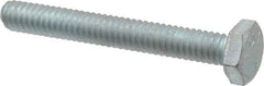 Made in USA - 1/4-20 UNC, 2" Length Under Head Hex Head Cap Screw - Fully Threaded, Grade 5 Steel, Zinc-Plated Finish, 7/16" Hex - Benchmark Tooling