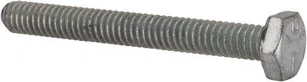 Made in USA - 1/4-20 UNC, 2-1/4" Length Under Head Hex Head Cap Screw - Fully Threaded, Grade 5 Steel, Zinc-Plated Finish, 7/16" Hex - Benchmark Tooling