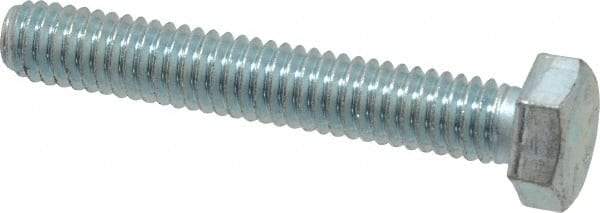 Made in USA - 5/16-18 UNC, 2" Length Under Head Hex Head Cap Screw - Fully Threaded, Grade 5 Steel, Zinc-Plated Finish, 1/2" Hex - Benchmark Tooling