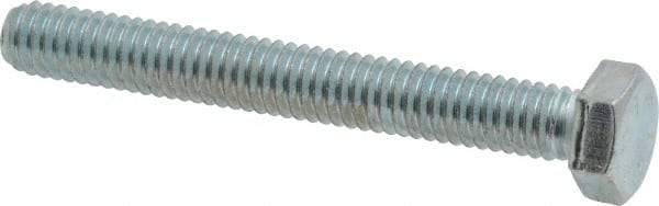 Made in USA - 5/16-18 UNC, 2-1/2" Length Under Head Hex Head Cap Screw - Fully Threaded, Grade 5 Steel, Zinc-Plated Finish, 1/2" Hex - Benchmark Tooling