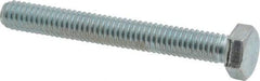 Made in USA - 5/16-18 UNC, 2-1/2" Length Under Head Hex Head Cap Screw - Fully Threaded, Grade 5 Steel, Zinc-Plated Finish, 1/2" Hex - Benchmark Tooling