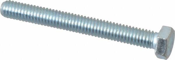 Made in USA - 5/16-18 UNC, 2-3/4" Length Under Head Hex Head Cap Screw - Fully Threaded, Grade 5 Steel, Zinc-Plated Finish, 1/2" Hex - Benchmark Tooling
