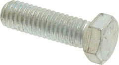 Made in USA - 3/8-16 UNC, 1-1/4" Length Under Head Hex Head Cap Screw - Fully Threaded, Grade 5 Steel, Zinc-Plated Finish, 9/16" Hex - Benchmark Tooling