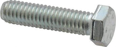 Made in USA - 3/8-16 UNC, 1-1/2" Length Under Head Hex Head Cap Screw - Fully Threaded, Grade 5 Steel, Zinc-Plated Finish, 9/16" Hex - Benchmark Tooling