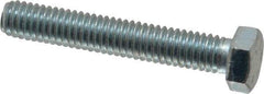 Made in USA - 3/8-16 UNC, 2-1/4" Length Under Head Hex Head Cap Screw - Fully Threaded, Grade 5 Steel, Zinc-Plated Finish, 9/16" Hex - Benchmark Tooling