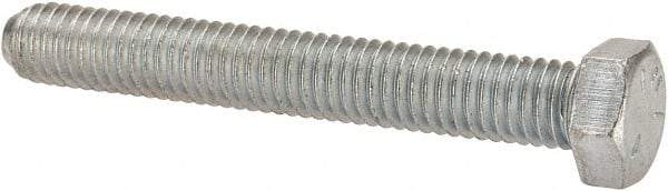 Made in USA - 3/8-16 UNC, 2-3/4" Length Under Head Hex Head Cap Screw - Fully Threaded, Grade 5 Steel, Zinc-Plated Finish, 9/16" Hex - Benchmark Tooling