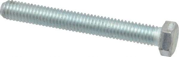 Made in USA - 3/8-16 UNC, 3" Length Under Head Hex Head Cap Screw - Fully Threaded, Grade 5 Steel, Zinc-Plated Finish, 9/16" Hex - Benchmark Tooling