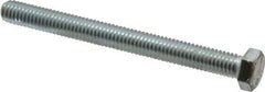 Made in USA - 3/8-16 UNC, 4" Length Under Head Hex Head Cap Screw - Fully Threaded, Grade 5 Steel, Zinc-Plated Finish, 9/16" Hex - Benchmark Tooling