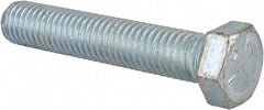 Made in USA - 1/2-13 UNC, 2-3/4" Length Under Head Hex Head Cap Screw - Fully Threaded, Grade 5 Steel, Zinc-Plated Finish, 3/4" Hex - Benchmark Tooling