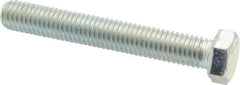 Made in USA - 1/2-13 UNC, 3-1/2" Length Under Head Hex Head Cap Screw - Fully Threaded, Grade 5 Steel, Zinc-Plated Finish, 3/4" Hex - Benchmark Tooling