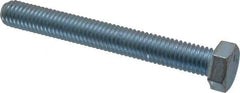 Made in USA - 1/2-13 UNC, 4" Length Under Head Hex Head Cap Screw - Fully Threaded, Grade 5 Steel, Zinc-Plated Finish, 3/4" Hex - Benchmark Tooling
