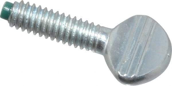 Made in USA - #8-32 Oval Dog Point Tip Grade 2 Steel Thumb Screw - 0.3" Head Height, Zinc-Plated Finish - Benchmark Tooling