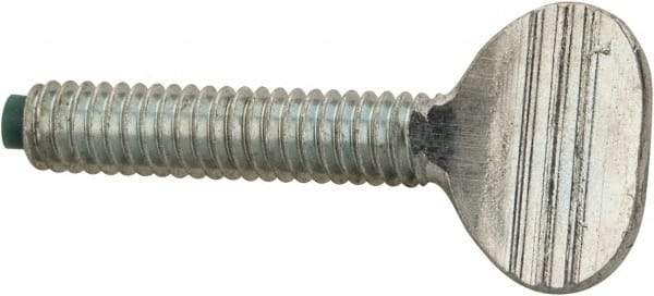 Made in USA - #8-32 Oval Dog Point Tip Grade 2 Steel Thumb Screw - 0.3" Head Height, Zinc-Plated Finish - Benchmark Tooling
