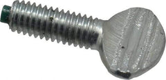 Made in USA - #10-32 Oval Dog Point Tip Grade 2 Steel Thumb Screw - 0.43" Head Height, Zinc-Plated Finish - Benchmark Tooling