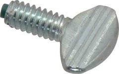 Made in USA - 1/4-20 Oval Dog Point Tip Grade 2 Steel Thumb Screw - 0.55" Head Height, Zinc-Plated Finish - Benchmark Tooling
