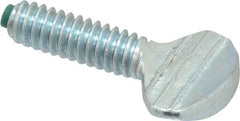 Made in USA - 1/4-20 Oval Dog Point Tip Grade 2 Steel Thumb Screw - 0.55" Head Height, Zinc-Plated Finish - Benchmark Tooling