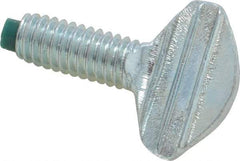 Made in USA - 5/16-18 Oval Dog Point Tip Grade 2 Steel Thumb Screw - 0.67" Head Height, Zinc-Plated Finish - Benchmark Tooling