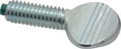 Made in USA - 3/8-16 Oval Dog Point Tip Grade 2 Steel Thumb Screw - 3/4" Head Height, Zinc-Plated Finish - Benchmark Tooling