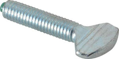 Made in USA - 3/8-16 Oval Dog Point Tip Grade 2 Steel Thumb Screw - 3/4" Head Height, Zinc-Plated Finish - Benchmark Tooling