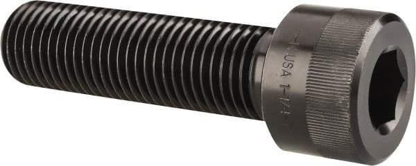 Holo-Krome - 1-1/4 - 7 UNC Hex Socket Drive, Socket Cap Screw - Alloy Steel, Black Oxide Finish, Partially Threaded, 4-1/2" Length Under Head - Benchmark Tooling