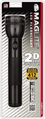 Mag-Lite - White LED Bulb, 168 Lumens, Industrial/Tactical Flashlight - Black Aluminum Body, 2 D Batteries Not Included - Benchmark Tooling