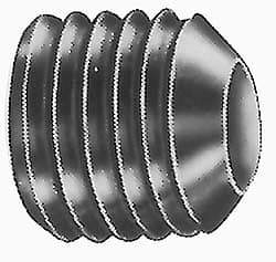 Value Collection - #12-24 UNC, 3/8" OAL, Cup Point Set Screw - Grade ASTM F912 Alloy Steel, 7/64" Key - Benchmark Tooling