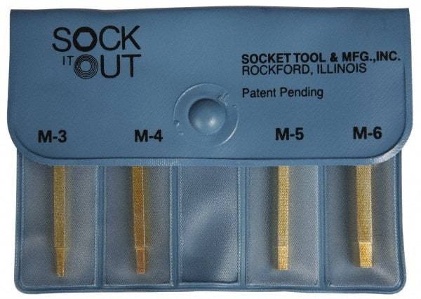 Sock It Out - 4 Piece Button Head Cap Screw Extractor Set - Screw Range 3 to 6mm - Benchmark Tooling