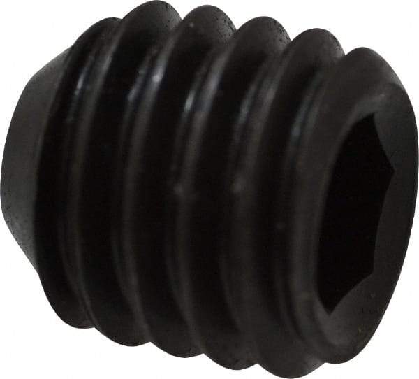 Holo-Krome - 7/16-14 UNC, 7/16" OAL, Cup Point Set Screw - Grade 8 Alloy Steel, 7/32" Key - Benchmark Tooling