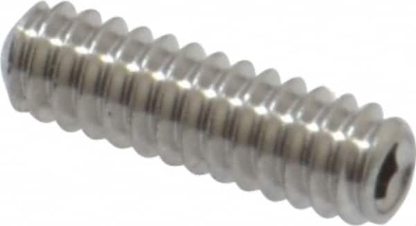 Value Collection - #4-40 UNC, 3/8" OAL, Cup Point Set Screw - Grade 18-8 Stainless Steel, 0.05" Key - Benchmark Tooling