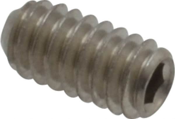 Value Collection - #5-40 UNC, 1/4" OAL, Cup Point Set Screw - Grade 18-8 Stainless Steel, 1/16" Key - Benchmark Tooling