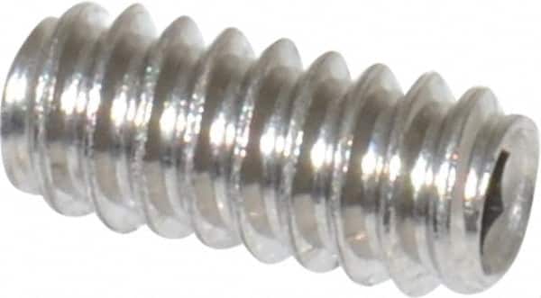 Value Collection - #6-32 UNC, 5/16" OAL, Cup Point Set Screw - Grade 18-8 Stainless Steel, 1/16" Key - Benchmark Tooling