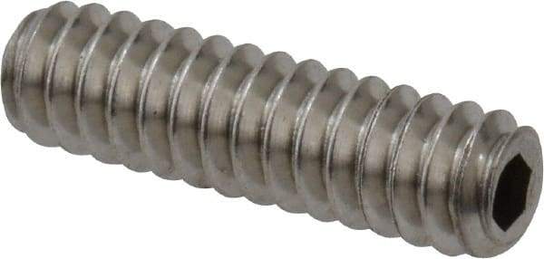 Value Collection - #6-32 UNC, 1/2" OAL, Cup Point Set Screw - Grade 18-8 Stainless Steel, 1/16" Key - Benchmark Tooling