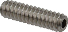 Value Collection - #6-32 UNC, 1/2" OAL, Cup Point Set Screw - Grade 18-8 Stainless Steel, 1/16" Key - Benchmark Tooling