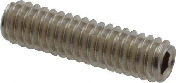 Value Collection - #8-32 UNC, 5/8" OAL, Cup Point Set Screw - Grade 18-8 Stainless Steel, 5/64" Key - Benchmark Tooling