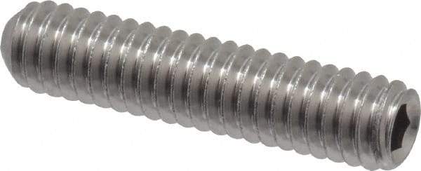 Value Collection - #8-32 UNC, 3/4" OAL, Cup Point Set Screw - Grade 18-8 Stainless Steel, 5/64" Key - Benchmark Tooling