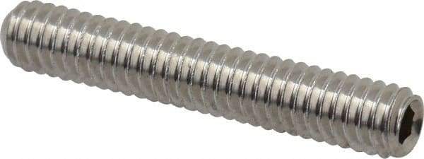 Value Collection - #8-32 UNC, 1" OAL, Cup Point Set Screw - Grade 18-8 Stainless Steel, 5/64" Key - Benchmark Tooling