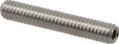 Value Collection - #8-32 UNC, 1" OAL, Cup Point Set Screw - Grade 18-8 Stainless Steel, 5/64" Key - Benchmark Tooling