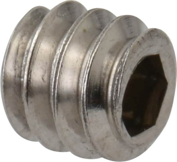 Value Collection - #10-24 UNC, 3/16" OAL, Cup Point Set Screw - Grade 18-8 Stainless Steel, 3/32" Key - Benchmark Tooling