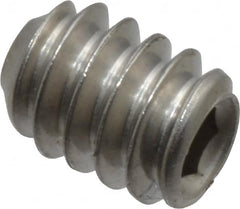 Value Collection - #10-24 UNC, 1/4" OAL, Cup Point Set Screw - Grade 18-8 Stainless Steel, 3/32" Key - Benchmark Tooling