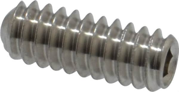 Value Collection - #10-24 UNC, 1/2" OAL, Cup Point Set Screw - Grade 18-8 Stainless Steel, 3/32" Key - Benchmark Tooling