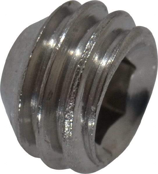 Value Collection - #10-32 UNF, 1/8" OAL, Cup Point Set Screw - Grade 18-8 Stainless Steel, 3/32" Key - Benchmark Tooling