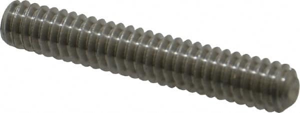 Value Collection - 1/4-20 UNC, 1-1/2" OAL, Cup Point Set Screw - Grade 18-8 Stainless Steel, 1/8" Key - Benchmark Tooling